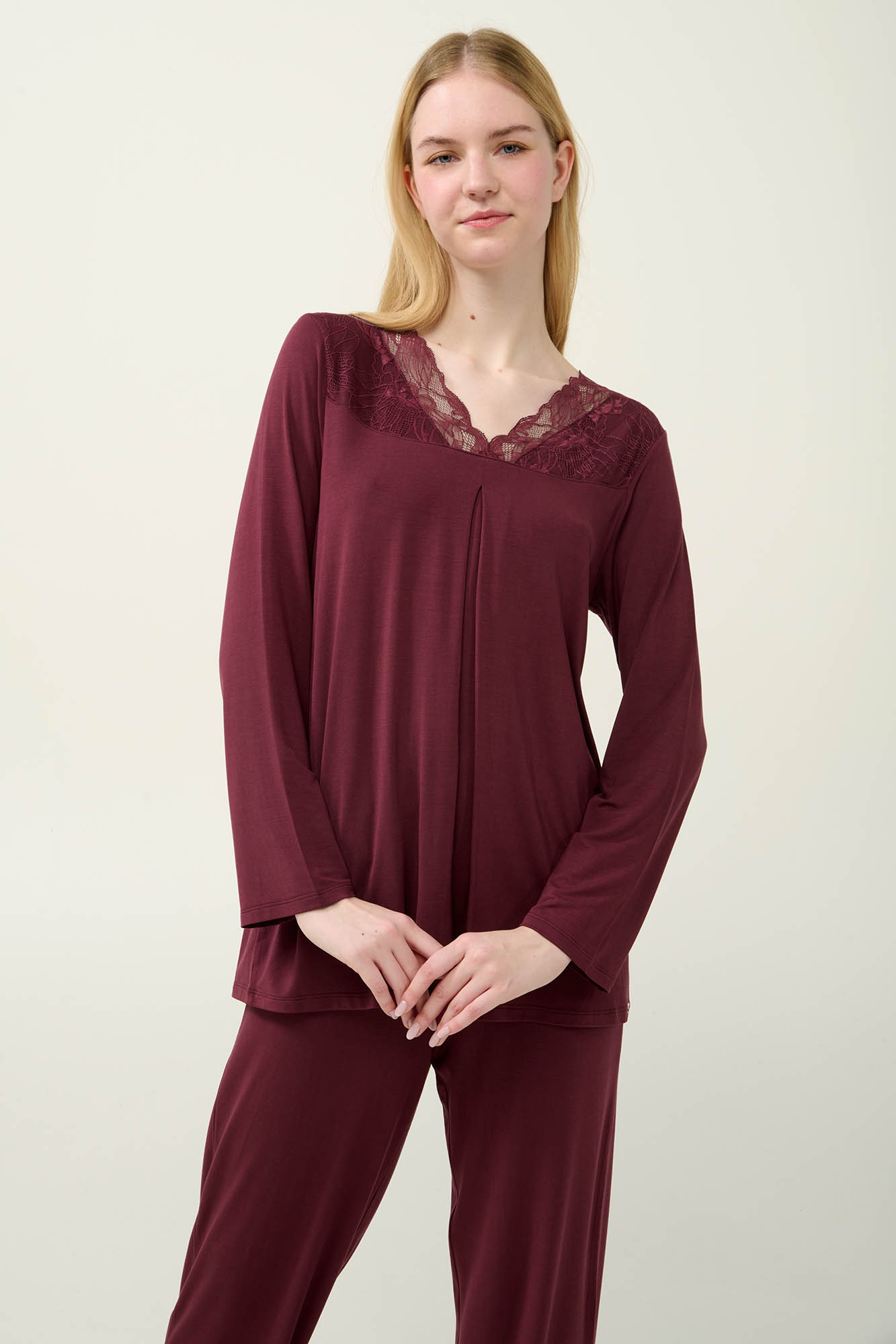 1_0454295211 Γυναικεία Πυτζάμα Micromodal με Πιέτα - Image 1