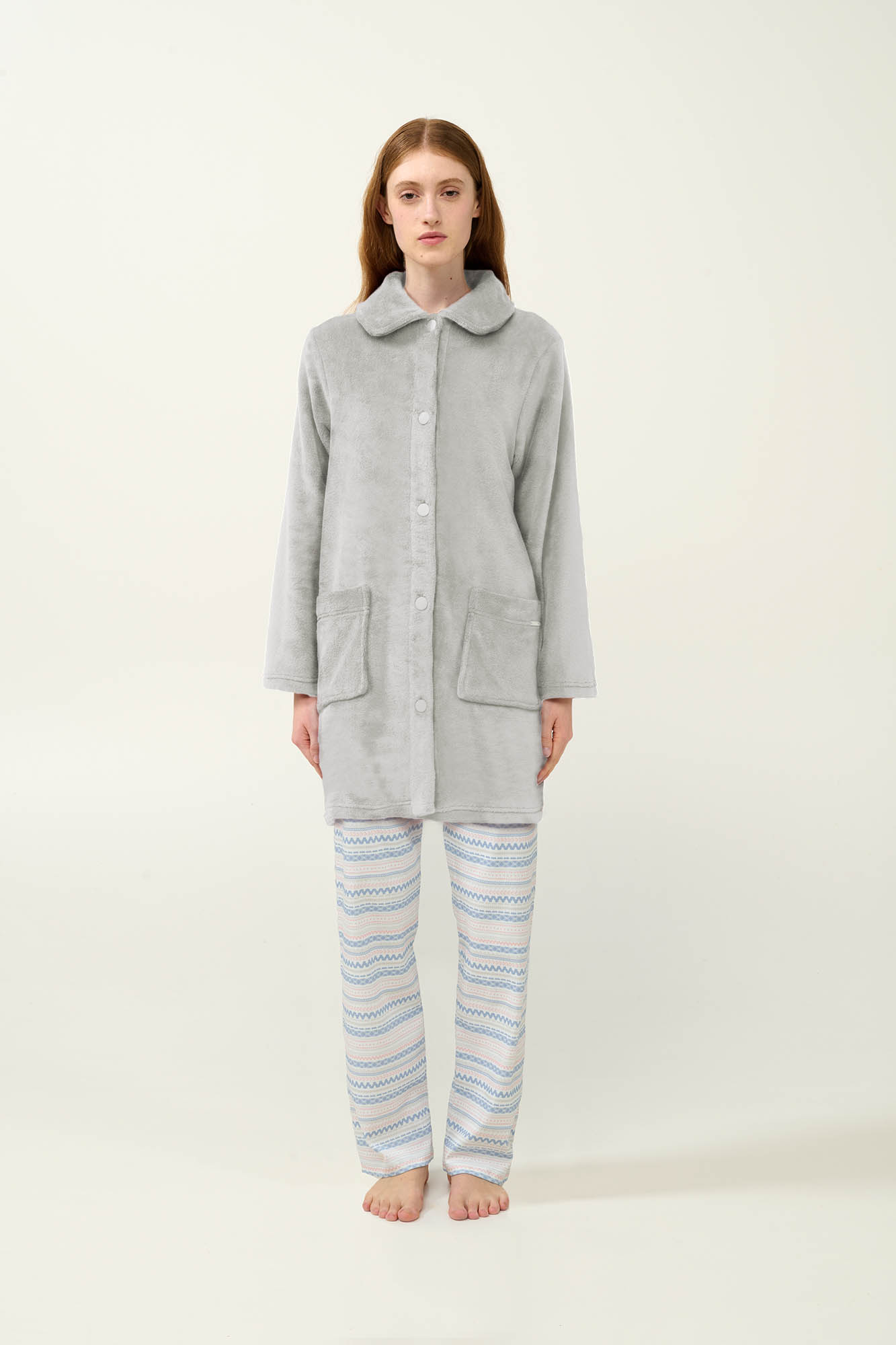 1_0455868514 Γυναικεία Ρόμπα Fleece με Κουμπιά - Image 1