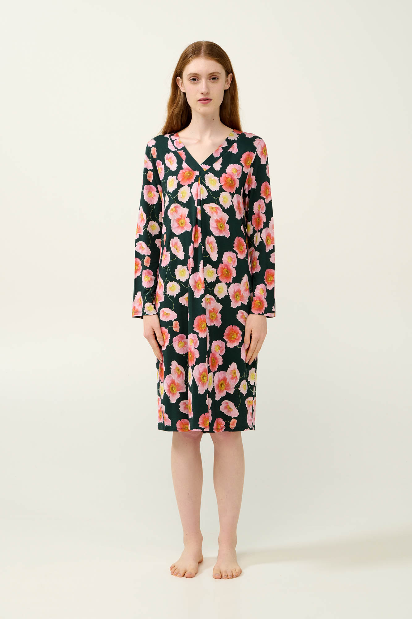 1_0547629187 Φλοράλ Νυχτικό Micromodal με Πιέτα - Image 1