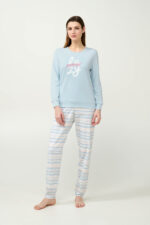 Γυναικεία Βαμβακερή Πυτζάμα με Μανσέτες
