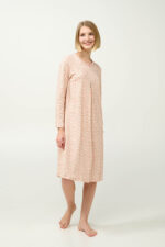 Βαμβακερό Φλοράλ Νυχτικό με Πιέτα