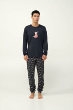 Ανδρική Βαμβακερή Πυτζάμα με Μανσέτες