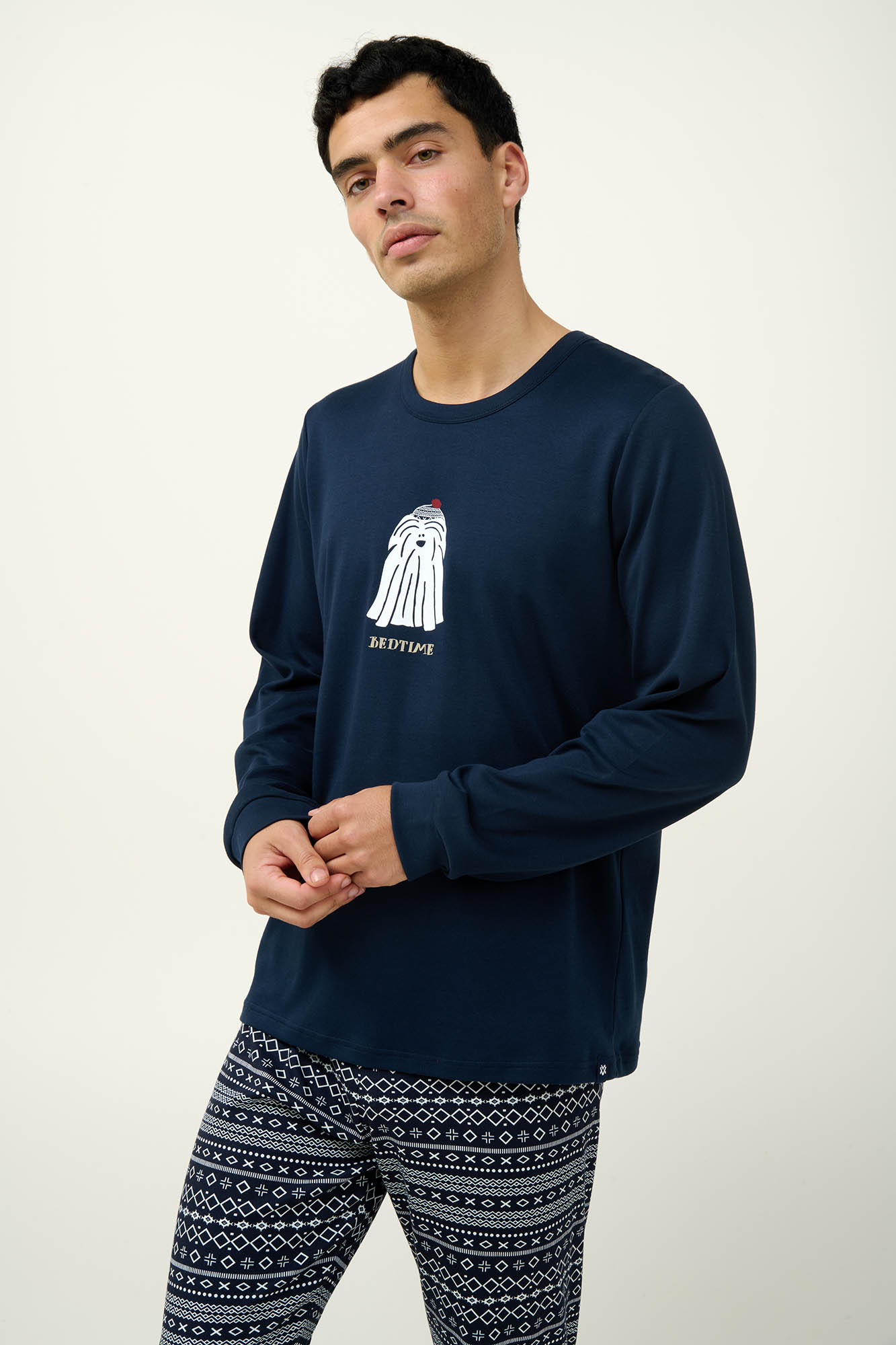 1_0823949283 Ανδιρκή Βαμβακερή Πυτζάμα με Μανσέτες - Image 1