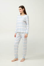 Γυναικεία Βαμβακερή Πυτζάμα με Μανσέτες