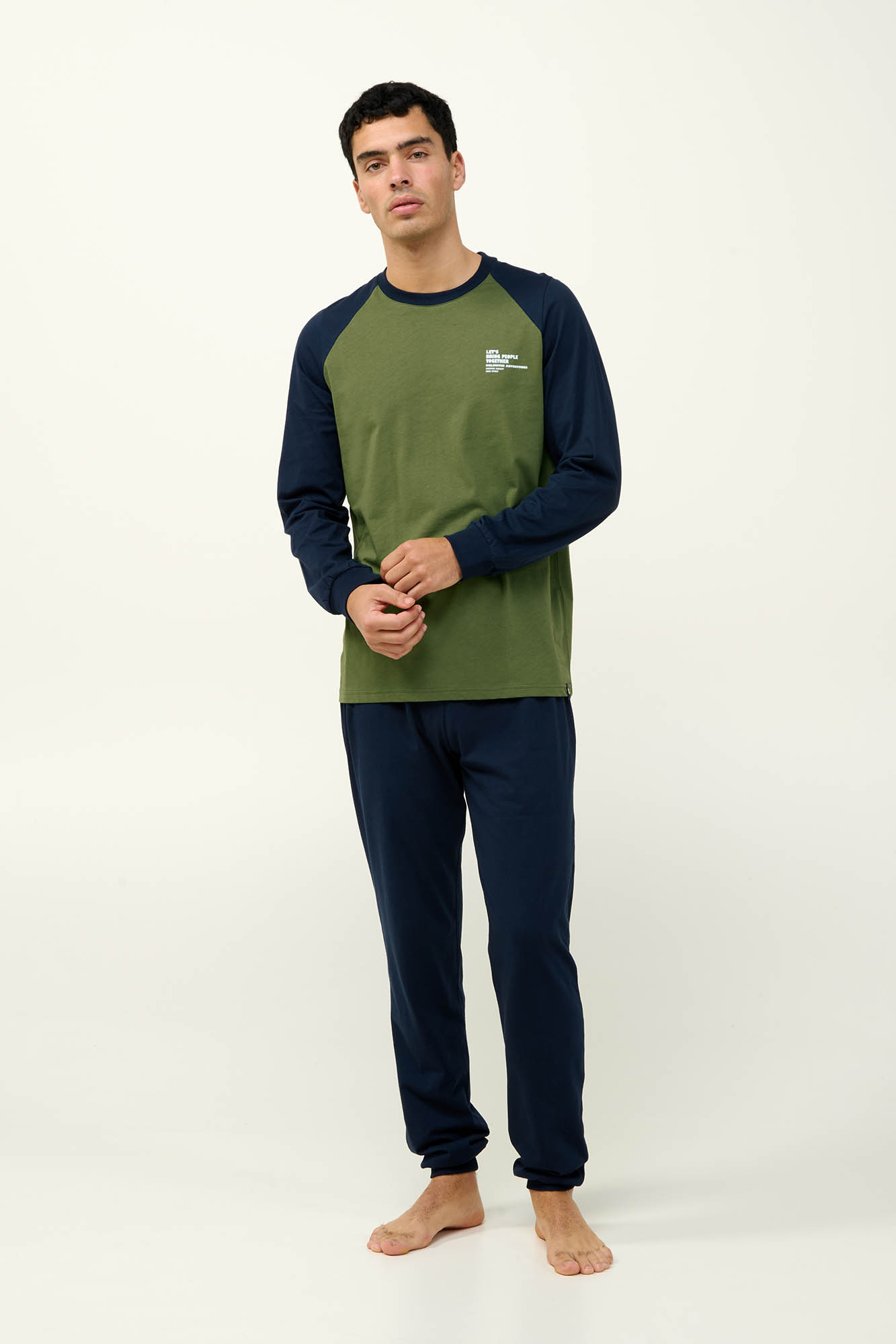 1_0858351386 Ανδρική Βαμβακερή Πυτζάμα με Μανσέτες - Image 1