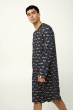 Ανδρικό Βαμβακερό Νυχτικό με V Λαιμόκοψη