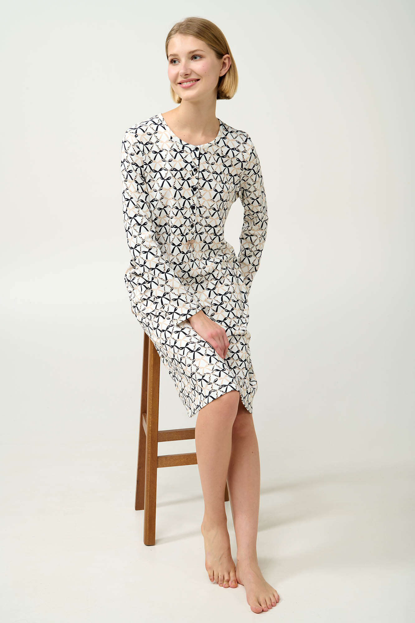 1_0921916872 Βαμβακερό Νυχτικό με Πατιλέτα - Image 1