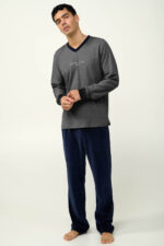 Ανδρική Velvet Πυτζάμα με V Λαιμόκοψη