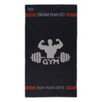 Beauty Home Πετσέτα γυμναστηρίου Microfiber Art 2242 50x90 Μαύρο,Γκρι