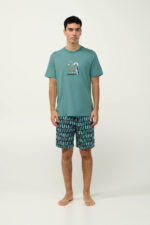 Ανδρική Βαμβακερή Πυτζάμες με Κοντό Μανίκι - Image 2