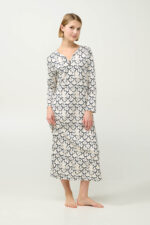 Μακρύ Βαμβακερό Νυχτικό με Φιόγκους - Image 2