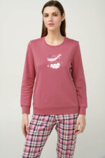 Βαμβακερή Γυναικεία Πυτζάμα με Μανσέτες - Image 2