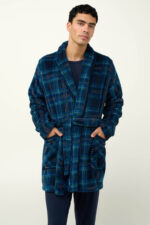 Ανδρική Σταυρωτή Καρό Ρόμπα - Image 2