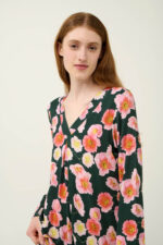 Φλοράλ Νυχτικό Micromodal με Πιέτα - Image 2