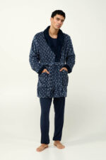 Ανδρική Σταυρωτή Fleece Ρόμπα - Image 2