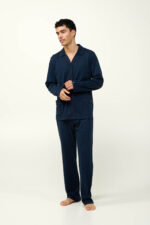 Ανδρική Βαμβακερή Πυτζάμα με Κουμπιά - Image 2
