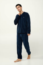 Μονόχρωμη Ανδρική Velvet Πυτζάμα - Image 2