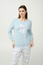 Γυναικεία Βαμβακερή Πυτζάμα με Μανσέτες - Image 2