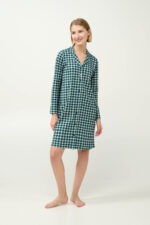 Βαμβακερό Καρό Νυχτικό με Κουμπιά - Image 2