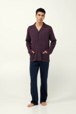 Ανδρική Βαμβακερή Κουμπωτή Πυτζάμα - Image 2