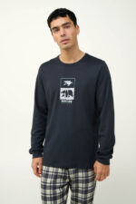 Ανδρική Βαμβακερή Πυτζάμα με Μανσέτες - Image 2