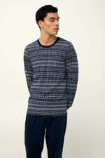 Ανδιρκή Βαμβακερή Πυτζάμα με Μανσέτες - Image 2