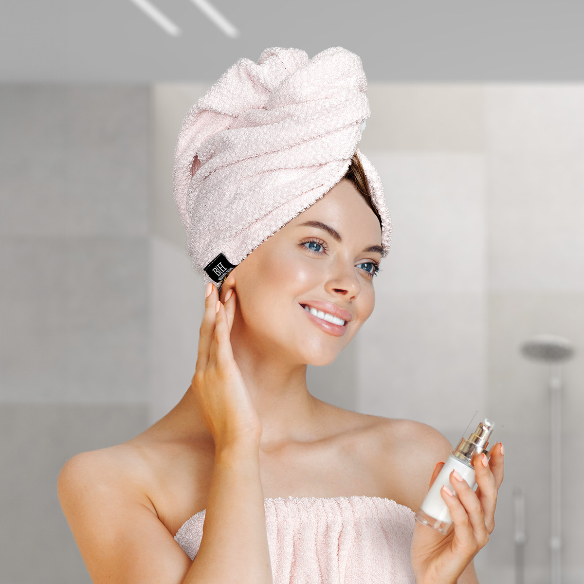 3410 Beauty Home Πετσέτα μαλλιών Turban Art 3410 Ροζ - Image 1