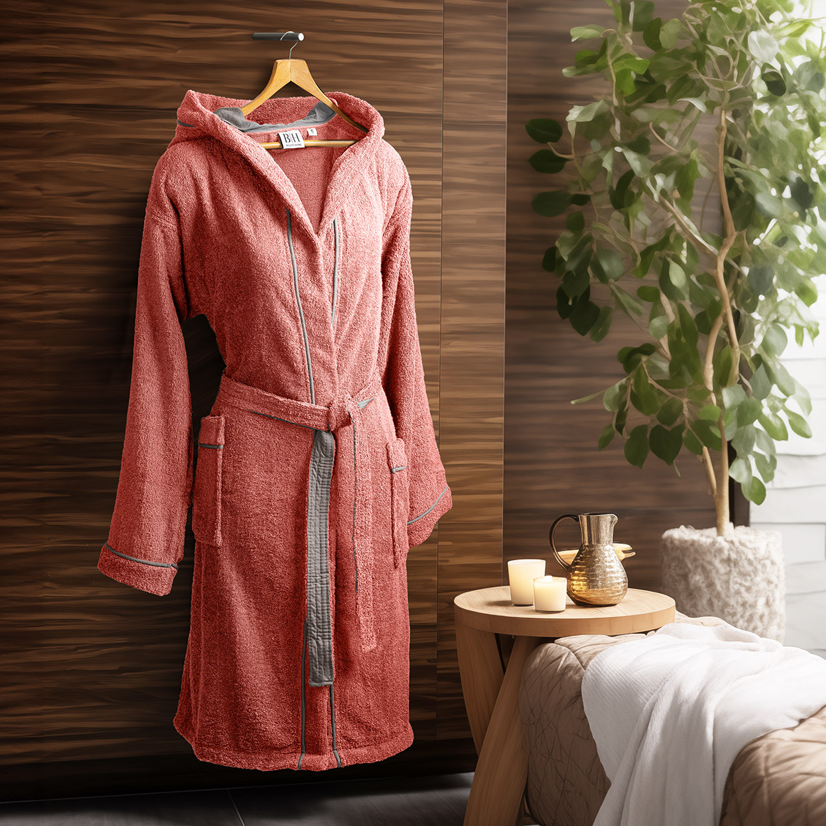 3421 Beauty Home Μπουρνούζι με κουκούλα Art 3421 Κοραλί - Image 1