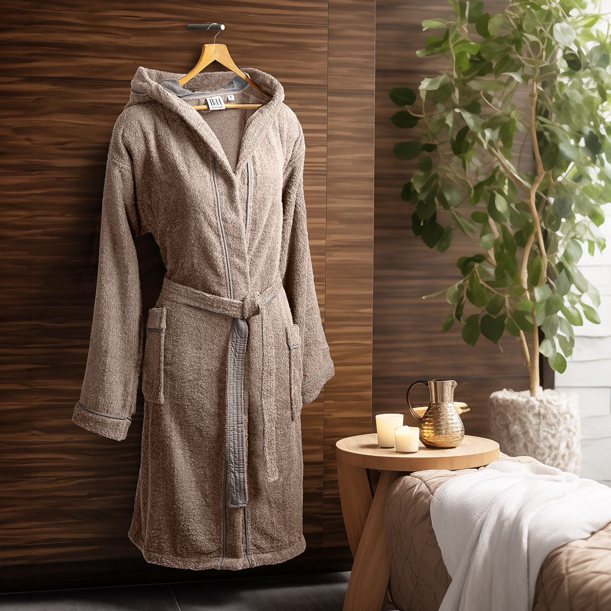 3422 Beauty Home Μπουρνούζι με κουκούλα Art 3422 Μπεζ - Image 1