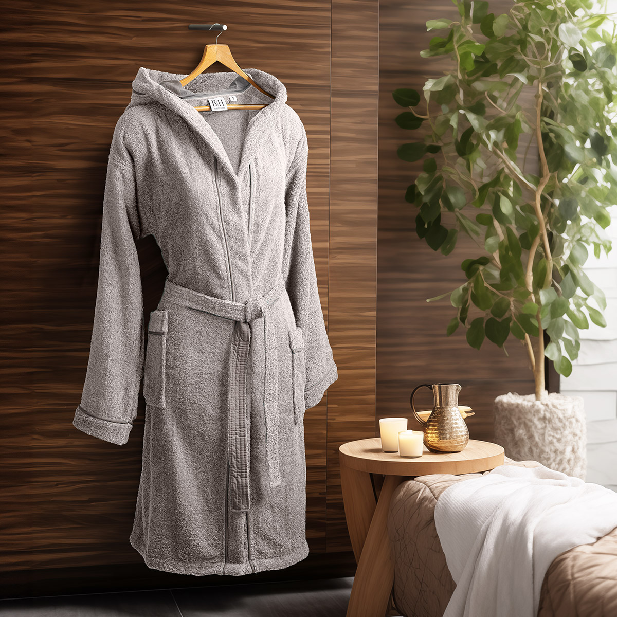 3423 Beauty Home Μπουρνούζι με κουκούλα Art 3423 Γκρι - Image 1