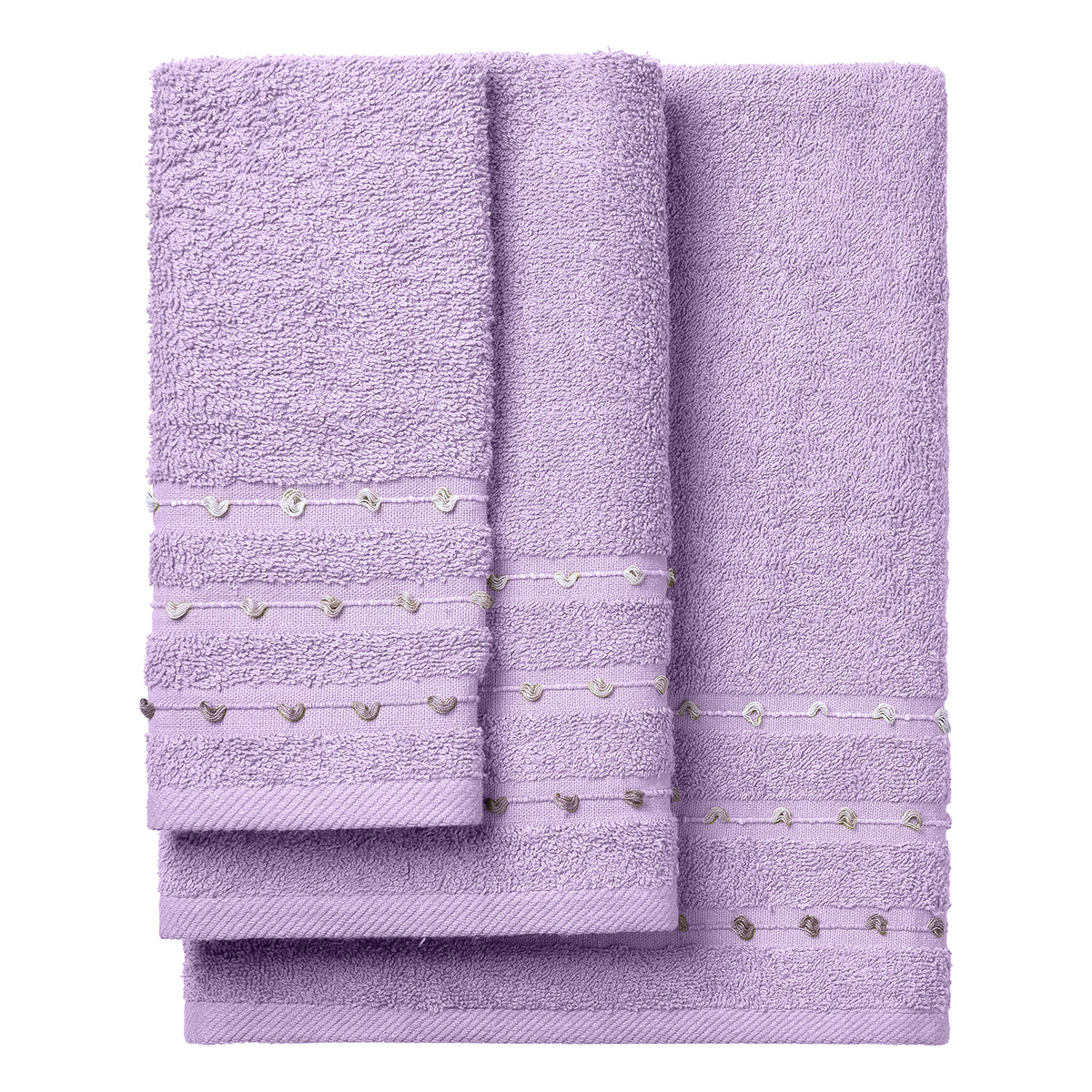 3461 Beauty Home Σετ πετσέτες Art 3461 Σετ 3τμχ Λιλά - Image 1