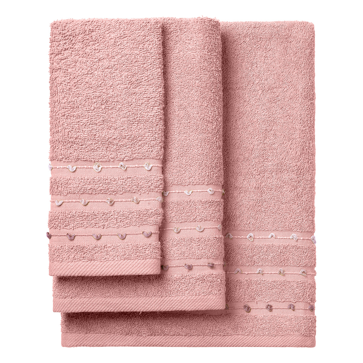 3462 Beauty Home Σετ πετσέτες Art 3462 Σετ 3τμχ Ροζ - Image 1
