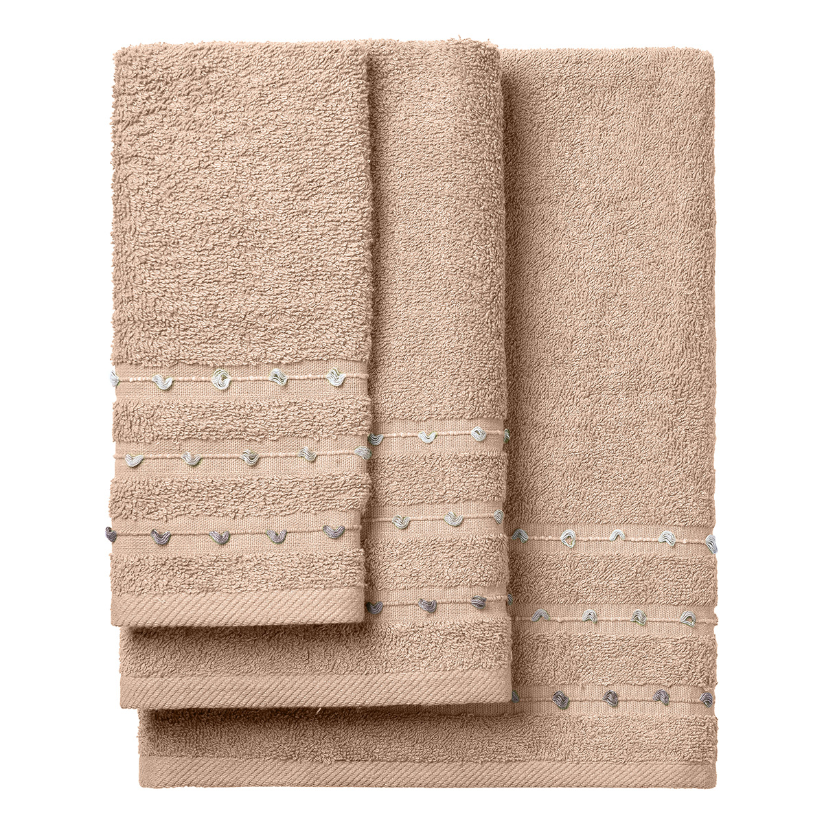 3463 Beauty Home Σετ πετσέτες Art 3463 Σετ 3τμχ Μπεζ - Image 1