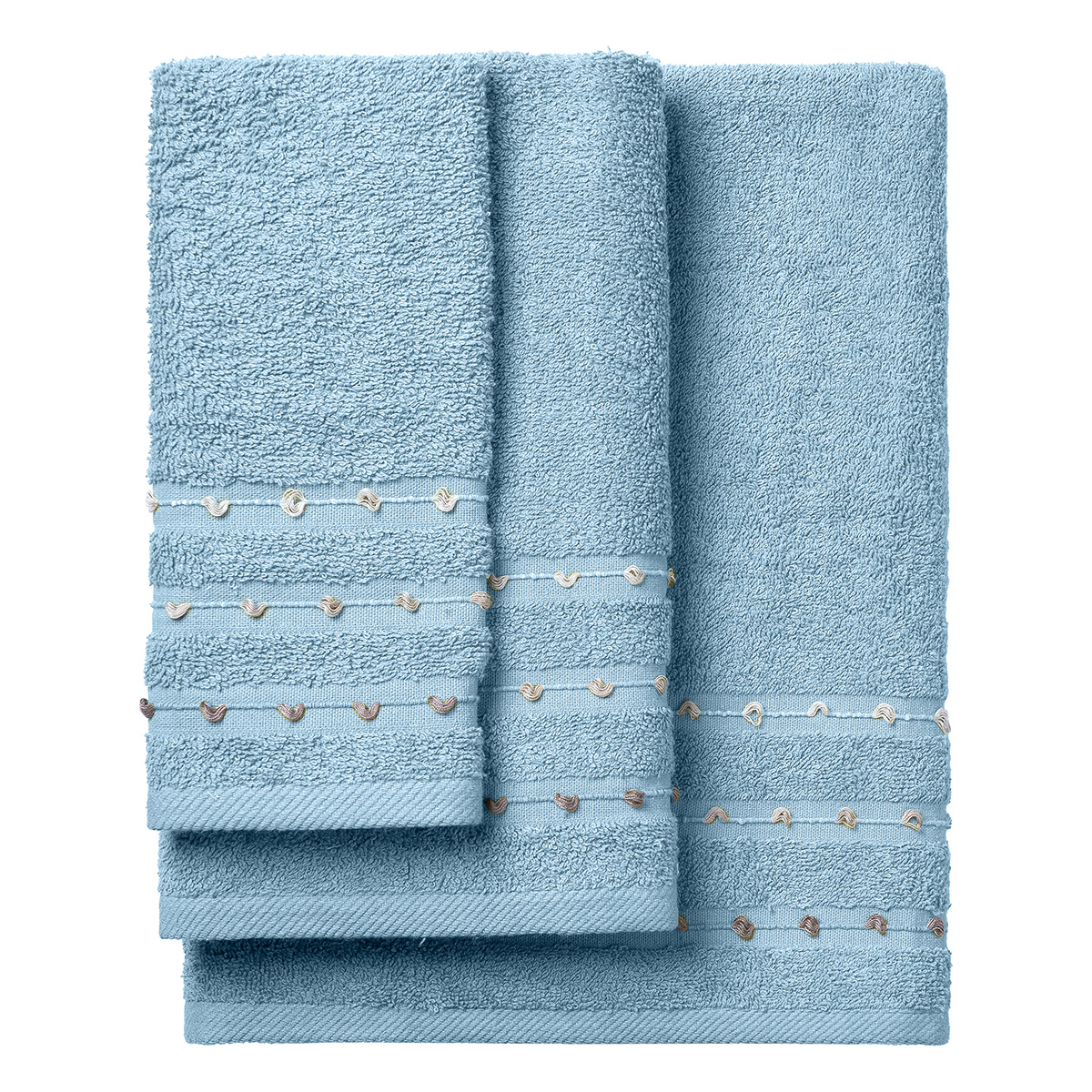 3464 Beauty Home Σετ πετσέτες Art 3464 Σετ 3τμχ Σιέλ - Image 1