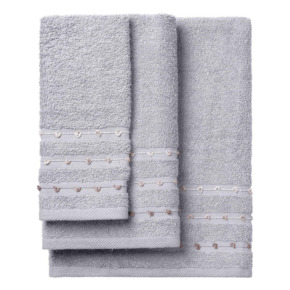 3465 Beauty Home Σετ πετσέτες Art 3465 Σετ 3τμχ Γκρι - Image 1