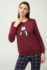 Βαμβακερή Γυναικεία Πυτζάμα με Μανσέτες - Image 3