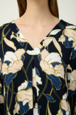 Φλοραλ Νυχτικό Viscose με Πιέτα - Image 3