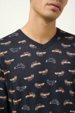 Ανδρικό Βαμβακερό Νυχτικό με V Λαιμόκοψη - Image 3