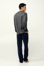 Ανδρική Velvet Πυτζάμα με V Λαιμόκοψη - Image 3