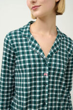 Βαμβακερό Καρό Νυχτικό με Κουμπιά - Image 3