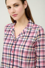 Κουμπωτή Καρό Γυναικεία Πυτζάμα - Image 3