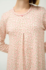 Βαμβακερό Φλοράλ Νυχτικό με Πιέτα - Image 3