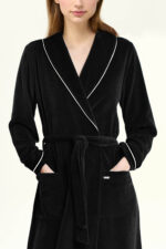 Γυναικεία Σταυρωτή Velvet Ρόμπα - Image 3