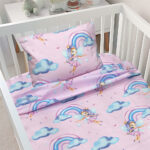 LINO BEBE ΣΕΤ ΣΕΝΤΟΝΙΑ ENHANCED RAINBOW PINK 120X180 - Image 2