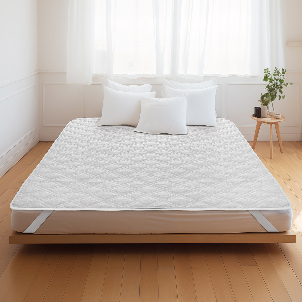 4600 Beauty Home Καπιτονέ-Αδιάβροχο προστατευτικό στρώματος Λευκό - Image 1