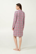 Βαμβακερό Κουμπωτό Καρό Νυχτικό - Image 4