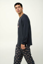 Ανδρική Βαμβακερή Πυτζάμα με Μανσέτες - Image 4