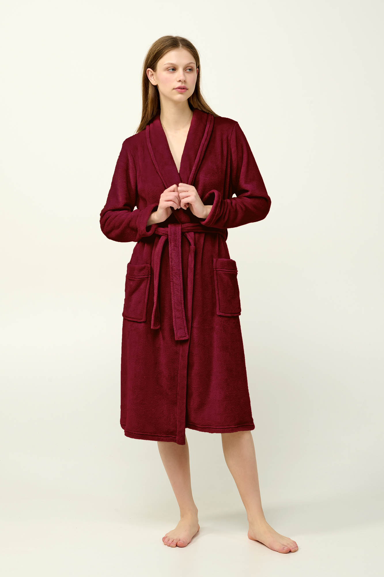 4_0330701318 Μακριά Γυναικεία Σταυρωτή Ρόμπα - Image 1