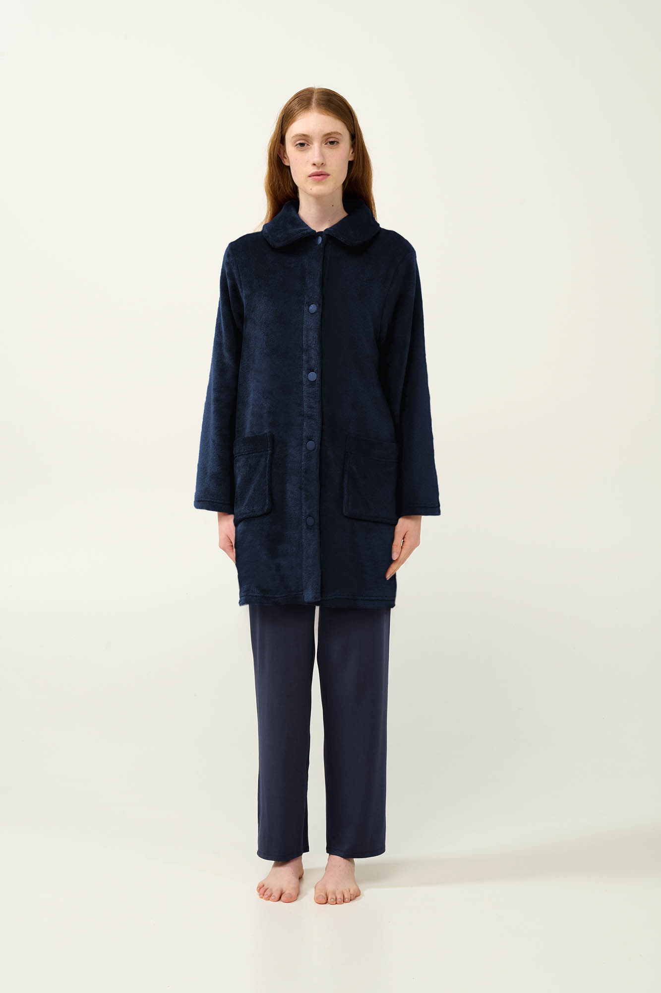 4_0517721466 Γυναικεία Κουμπωτή Fleece Ρόμπα - Image 1