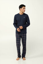 Ανδρική Βαμβακερή Πυτζάμα με V λαιμόκοψη